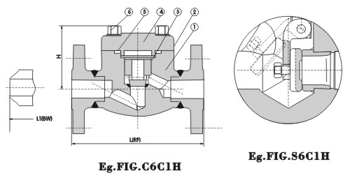 Flanged End Check Valve 150Lb~600Lb 