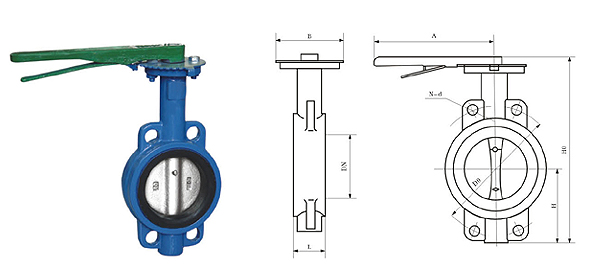 D71X-6/10/16 Wafer soft seat butterfly valve